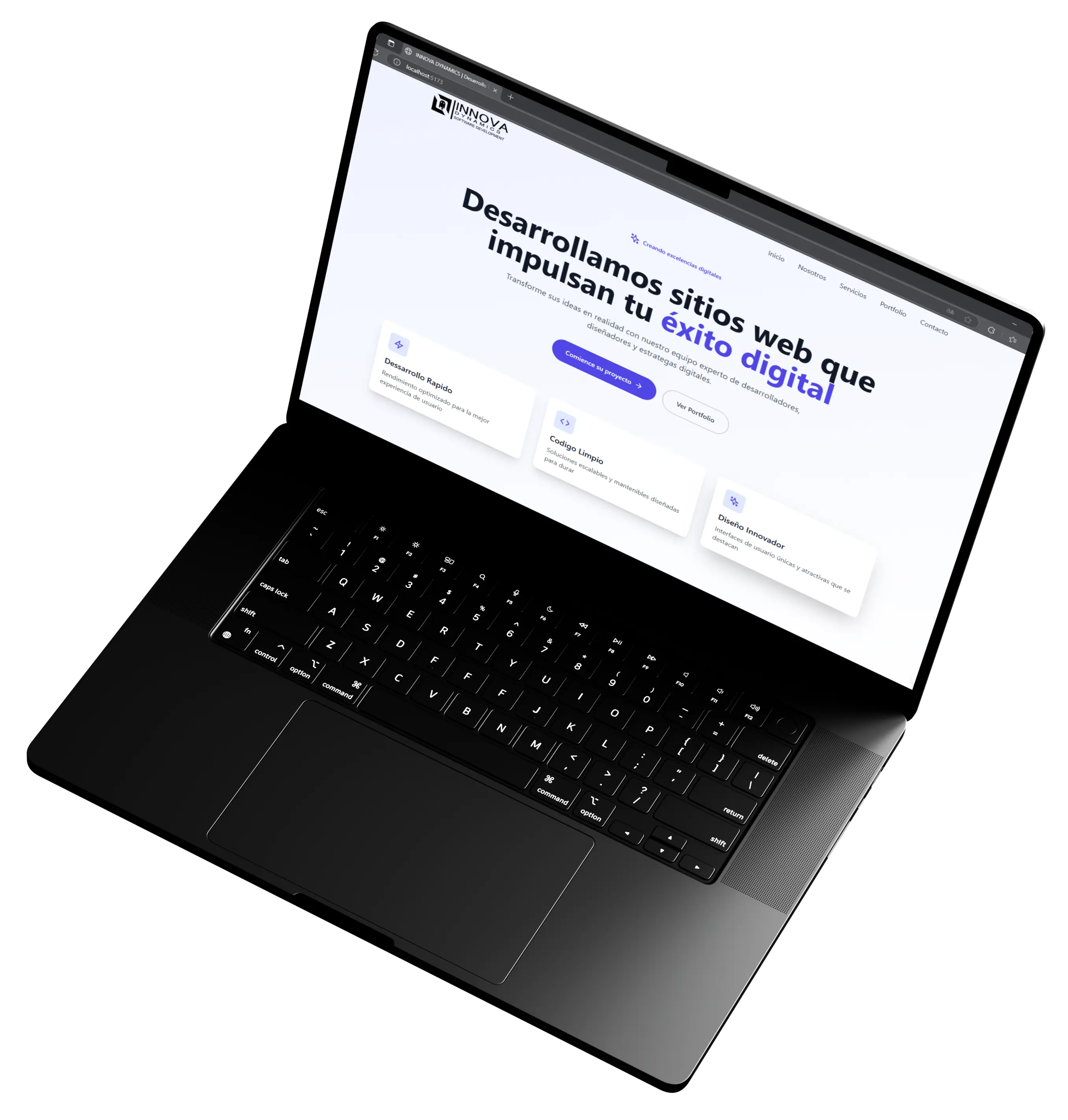 Mockup de un sitio web